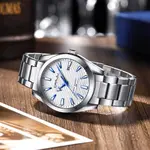 CRRJU 5006 Classic Stainless Steel Multifunctional Analog Quartz Fashion Men's Watch – Dial Color: White, Strap Color: Silver – Thumbnail 5