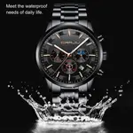 CRRJU 2260 High Quality Stainless Steel Multifunctional Quartz Classic Men's Watch – Dial Color: Rose Gold, Strap Color: Black – Thumbnail 5