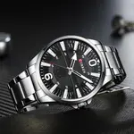 Curren 8389 High Quality Stainless Steel Quartz Analog Fashion Men's Watch – Dial Color: White, Strap Color: White – Thumbnail 4