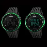SKMEI 1219 Digital Stylish Silicone Strap Sporty Men's Watch – Dial Color: Black, Strap Color: Green  – Thumbnail 2
