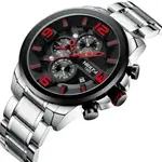 Nibosi 2336 Luxury Stainless Steel Strap Casual Men's Watch – Dial Color: Black, Strap Color: Silver – Thumbnail 4
