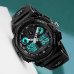 SKMEI 1270 Waterproof Digital Analog Multifunction Sports Men’s Watch – Dial Color: Black, Strap Color: Black – Thumbnail 5