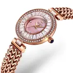 Olevs 9959 Original Top Brand Elegant Quartz Watch Women Waterproof Stainless Steel Luxury Diamond Watches  – Dial Color: Pink, Strap Color:  Brown  – Thumbnail 2