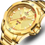 Naviforce NF9161 Luxury Stainless Steel Quartz Casual Fashion Men's Watch – Dial Color: Black, Strap Color: Silver – Thumbnail 2