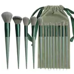 Maange 52022 13pcs Green Makeup Brushes Set With Bag – Thumbnail 1