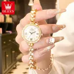 OLEVS 9903 Simple Luxury Zinc Alloy Bracelet Women Casual Watch – Dial Color: White, Strap Color: Gold  – Thumbnail 3