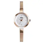 SKMEI 1390 Elegant Quartz Stainless Steel Luxury Women's Watch – Dial Color: White, Strap Color:  Brown  – Thumbnail 1