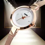 SKMEI 1390 Elegant Quartz Stainless Steel Luxury Women's Watch – Dial Color: White, Strap Color:  Brown  – Thumbnail 2