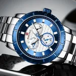 NAVIFORCE NF9145 Stainless Steel Chronograph Men's Watch – Dial Color: Blue, Strap Color: Silver – Thumbnail 3