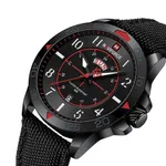 NAVIFORCE NF9204N Nylon Strap Waterproof Quartz Men’s Sport Watch – Dial Color: Black, Strap Color: Black – Thumbnail 2