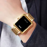 Skmei 1505 Waterproof Wristwatch LED Digital Men's Watch – Dial Color: Black, Strap Color: Gold  – Thumbnail 3