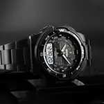 SKMEI 1370 Dual Time Premium Stainless Steel Sporty Men's Watch – Dial Color: Black, Strap Color: Black – Thumbnail 2