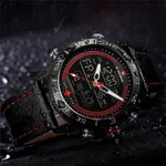 Naviforce NF9144 Luxurious Leather Waterproof Quartz Men's Watch – Dial Color: Red, Strap Color: Black – Thumbnail 4