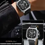 CRRJU 2287 Fusion Of Minimalist Style & Timeless Elegance Steel Analog Quartz Men Watch – Dial Color: Silver, Strap Color: Black – Thumbnail 5