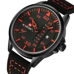 NAVIFORCE NF9074 Luxury Military Quartz Sports Men's Watch – Dial Color: Red, Strap Color: Black – Thumbnail 2