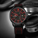 NAVIFORCE NF9074 Luxury Military Quartz Sports Men's Watch – Dial Color: Red, Strap Color: Black – Thumbnail 5