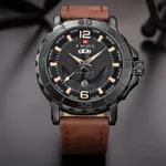 NAVIFORCE NF9122 Classic Japan Movement Waterproof Casual Men's Watch – Dial Color: Black, Strap Color:  Brown  – Thumbnail 3