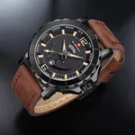 NAVIFORCE NF9122 Classic Japan Movement Waterproof Casual Men's Watch – Dial Color: Black, Strap Color:  Brown  – Thumbnail 4