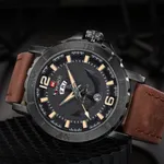 NAVIFORCE NF9122 Classic Japan Movement Waterproof Casual Men's Watch – Dial Color: Black, Strap Color:  Brown  – Thumbnail 5