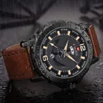 NAVIFORCE NF9122 Classic Japan Movement Waterproof Casual Men's Watch – Dial Color: Black, Strap Color:  Brown  – Thumbnail 6