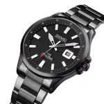 SKMEI 1654 Luxury Stainless Steel Relojes Para Hombre Men's Watch – Dial Color: Black, Strap Color: Black – Thumbnail 2