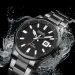 SKMEI 1654 Luxury Stainless Steel Relojes Para Hombre Men's Watch – Dial Color: Black, Strap Color: Black – Thumbnail 3