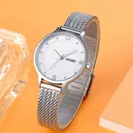 SKMEI 1874 Luxury Brand Diamond Quartz Ladies Watch – Dial Color: White, Strap Color: Silver – Thumbnail 3