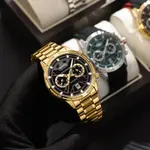 Nibosi 2537 Analogue Stainless Steel & Waterproof Men’s Watch – Dial Color: Black, Strap Color: Gold  – Thumbnail 4