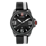NAVIFORCE 9098 Quartz Sport Waterproof Silicone Men's Watch – Dial Color: White, Strap Color: Black – Thumbnail 1