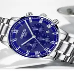 Nibosi 2339 Luxury Stainless Steel Casual Fashion Men's Watch – Dial Color: Blue, Strap Color: Silver – Thumbnail 3