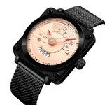 Skmei 9172 Luxurious Stainless Steel Men's Watch – Dial Color: Rose, Strap Color: Black – Thumbnail 2