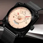 Skmei 9172 Luxurious Stainless Steel Men's Watch – Dial Color: Rose, Strap Color: Black – Thumbnail 4