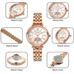 SKMEI 1658 Star Moon Dial Design Ladies Wristwatch – Dial Color: White, Strap Color:  Brown  – Thumbnail 4