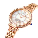 SKMEI 1658 Star Moon Dial Design Ladies Wristwatch – Dial Color: White, Strap Color:  Brown  – Thumbnail 2