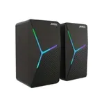 Jedel S-553 3W Dual RGB USB Speaker with 52mm Drivers (Black/Red/Blue Light) – Thumbnail 1
