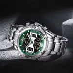 Naviforce NF9201 High Quality Stainless Steel Dual Movement Sport Fashion Men's Watch – Dial Color: Green, Strap Color: Silver – Thumbnail 4
