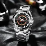 Curren 8359 Luxury Stainless Steel Calendar Men's Watch – Dial Color: Brown, Strap Color: Silver – Thumbnail 3