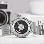 Naviforce NF3007 Luxury Stainless Steel Sports Men's Watch – Dial Color: Black, Strap Color: Silver – Thumbnail 3