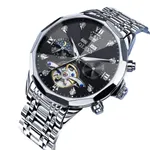 Poedagar 938 Luxury Stainless Steel Chronograph Men's Watch – Dial Color: Black, Strap Color: Silver – Thumbnail 2