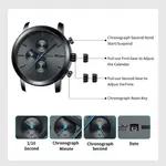 CRRJU 2287 Comfortable Stainless Steel Multifunctional Analog Quartz Mens Watch – Dial Color: Blue, Strap Color: Black – Thumbnail 4