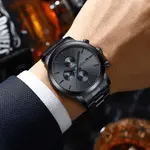 CRRJU 2287 Comfortable Stainless Steel Multifunctional Analog Quartz Mens Watch – Dial Color: Blue, Strap Color: Black – Thumbnail 5