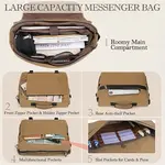 RAINSMORE Men 17.3 Inch Water-resistant Canvas Computer Office Work Bag – Color: Brown – Thumbnail 2