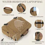RAINSMORE Men 17.3 Inch Water-resistant Canvas Computer Office Work Bag – Color: Brown – Thumbnail 3