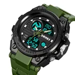 SKMEI 2031 Sport Chronograph Waterproof Men's Watch  – Dial Color: Black, Strap Color: Green  – Thumbnail 2