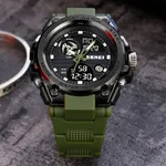 SKMEI 2031 Sport Chronograph Waterproof Men's Watch  – Dial Color: Black, Strap Color: Green  – Thumbnail 3