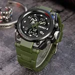 SKMEI 2031 Sport Chronograph Waterproof Men's Watch  – Dial Color: Black, Strap Color: Green  – Thumbnail 4