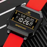 OLEVS 1103 Cool Waterproof LED Display Multifunctional Digital Men's Watch – Dial Color: Black, Strap Color: Red – Thumbnail 4