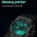 LIGE 8922 Premium Dual Time Silicon Strap Men's Fashion Watch – Dial Color: Black, Strap Color: Black – Thumbnail 4