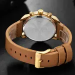 Naviforce NF9148 Custom Luxury Leather Strap Quartz Casual Men's Watch – Dial Color: Gold, Strap Color:  Brown  – Thumbnail 6
