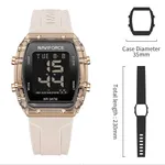 NAVIFORCE 7102 Transparent Digital Date Children’s Sports Watch – Dial Color: Black, Strap Color: Rose – Thumbnail 5